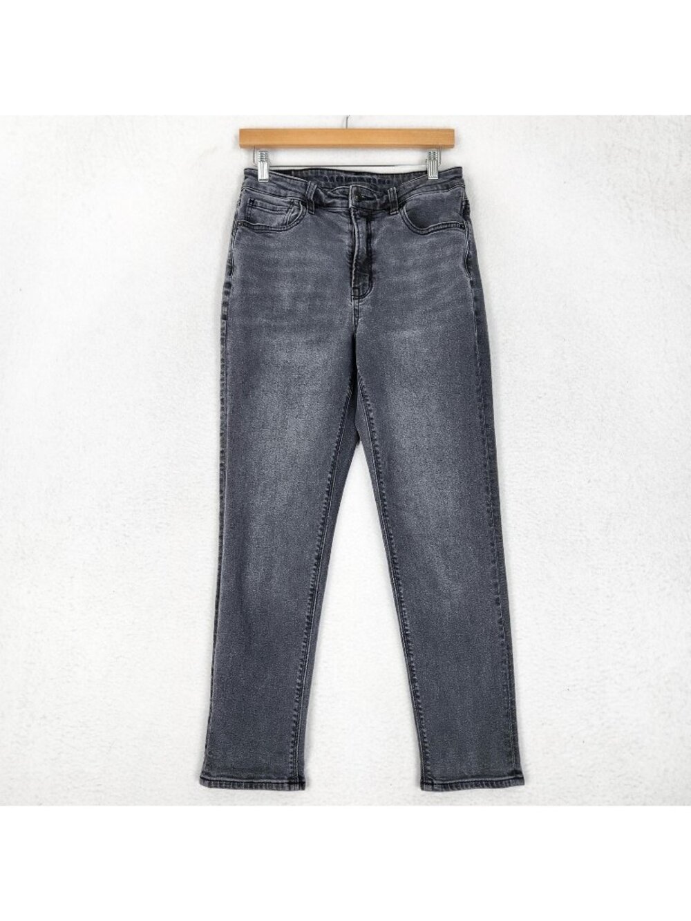 American Eagle Jeans Womens 6 Washed Black Mom High Rise Stretch Classic Denim